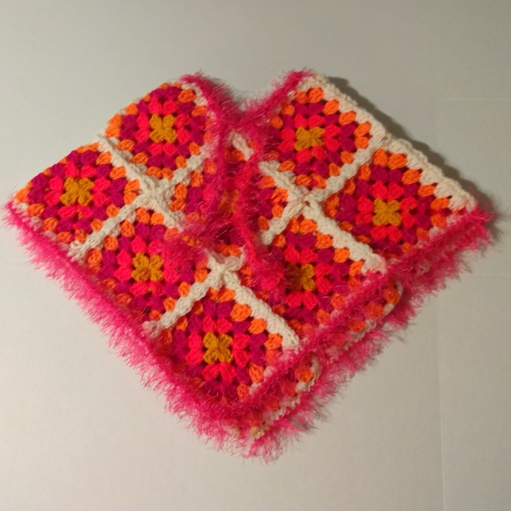 Hand Crochet Citrus Punch Poncho